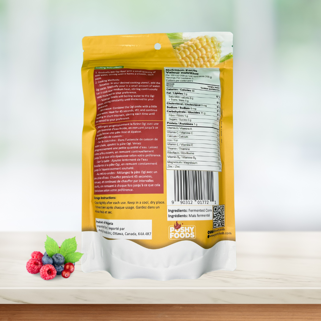 Poshy Foods Yellow Ogi | Akamu | Koko | Organic Fermented Cornmeal Flour | Gluten-Free | 500g - Image 6