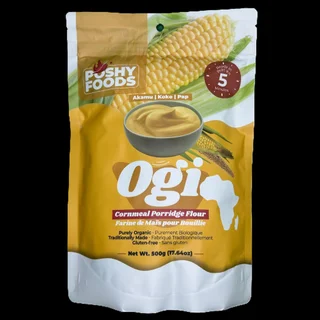 Poshy Foods Yellow Ogi | Akamu | Koko | Naturally Fermented Cornmeal Flour | Gluten-Free | 500g - Thumbnail 2