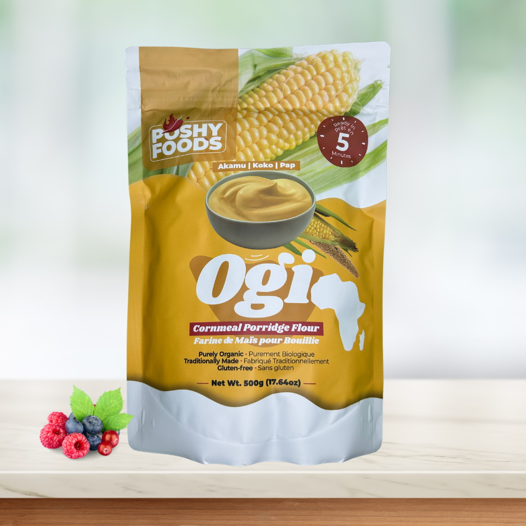 Poshy Foods Yellow Ogi | Akamu | Koko | Organic Fermented Cornmeal Flour | Gluten-Free | 500g - Image 3